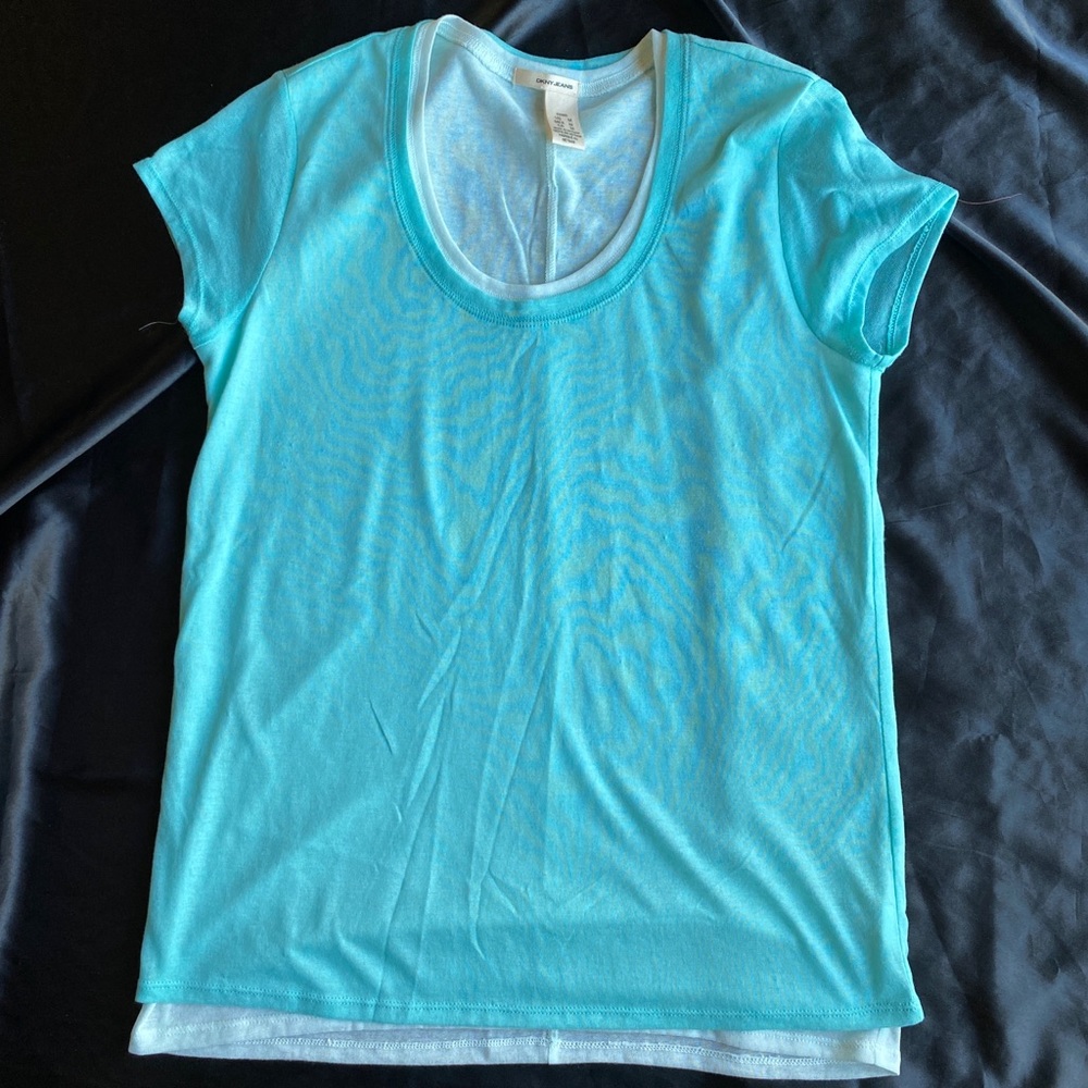 🔥4/$20- Layered thin Teal/white shirt